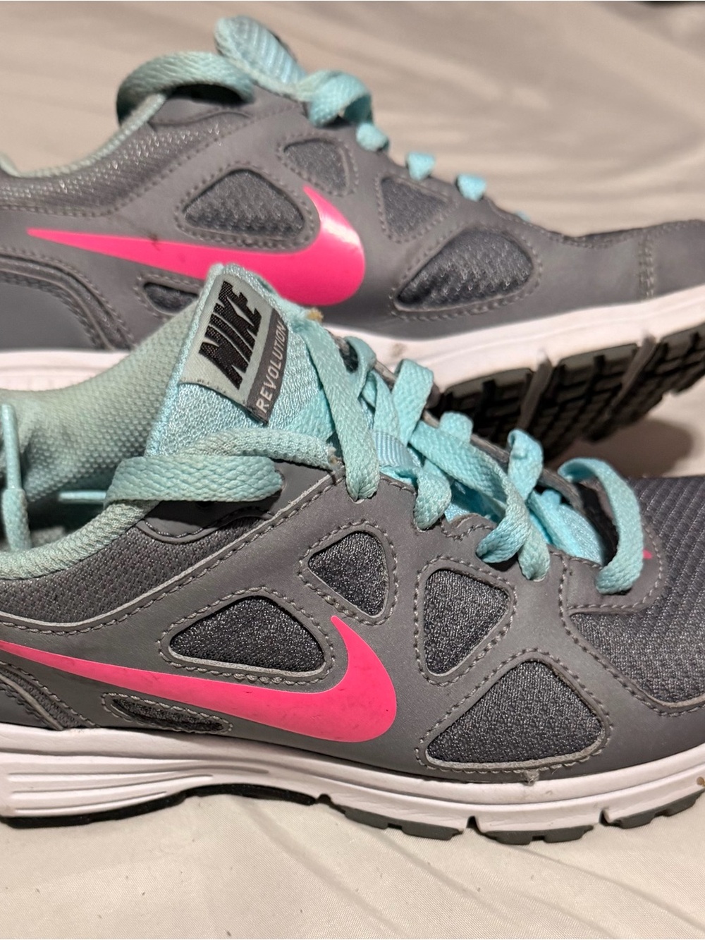 Nike Gray, Pink & Teal Women’s Athletic Running Shoes